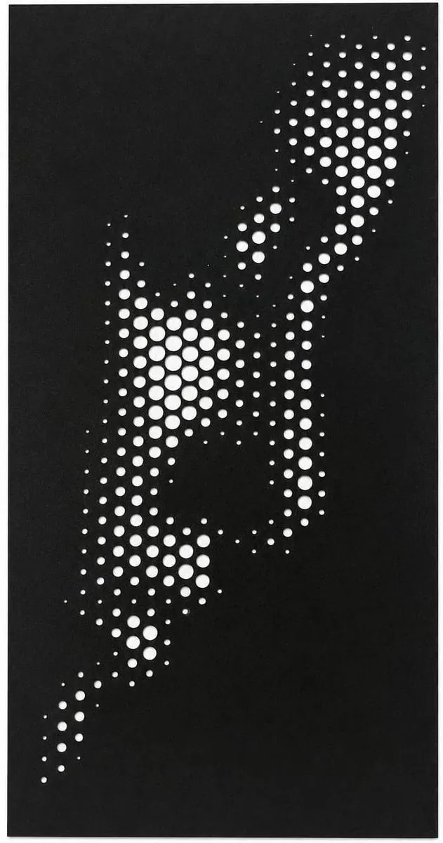 Abstract Metal Wall Art Black 23x50cm Modern Home Decor