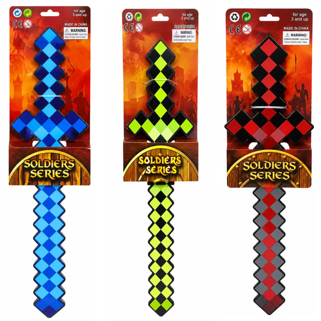 Minecraft Foam Sword 3 Pack Pixel Toy Weapons Set for Kids