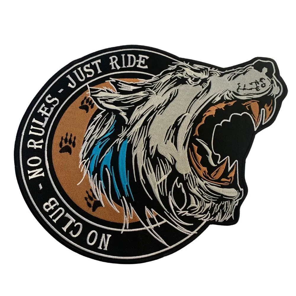 Motorcycle No Club No Rules Waistcoat Patch (2XL)