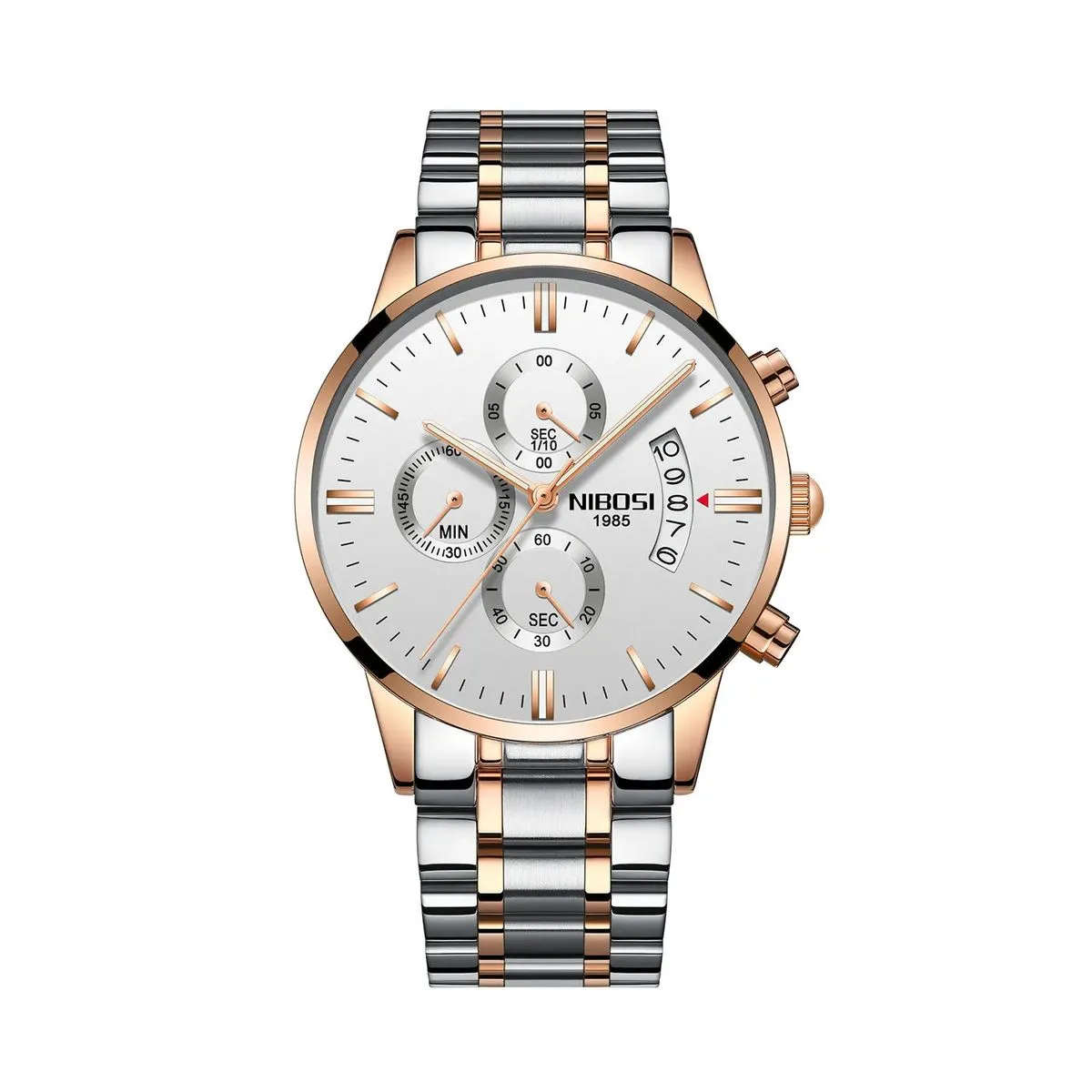 Nibosi Stainless Steel Band Watches Men Wrist Sport