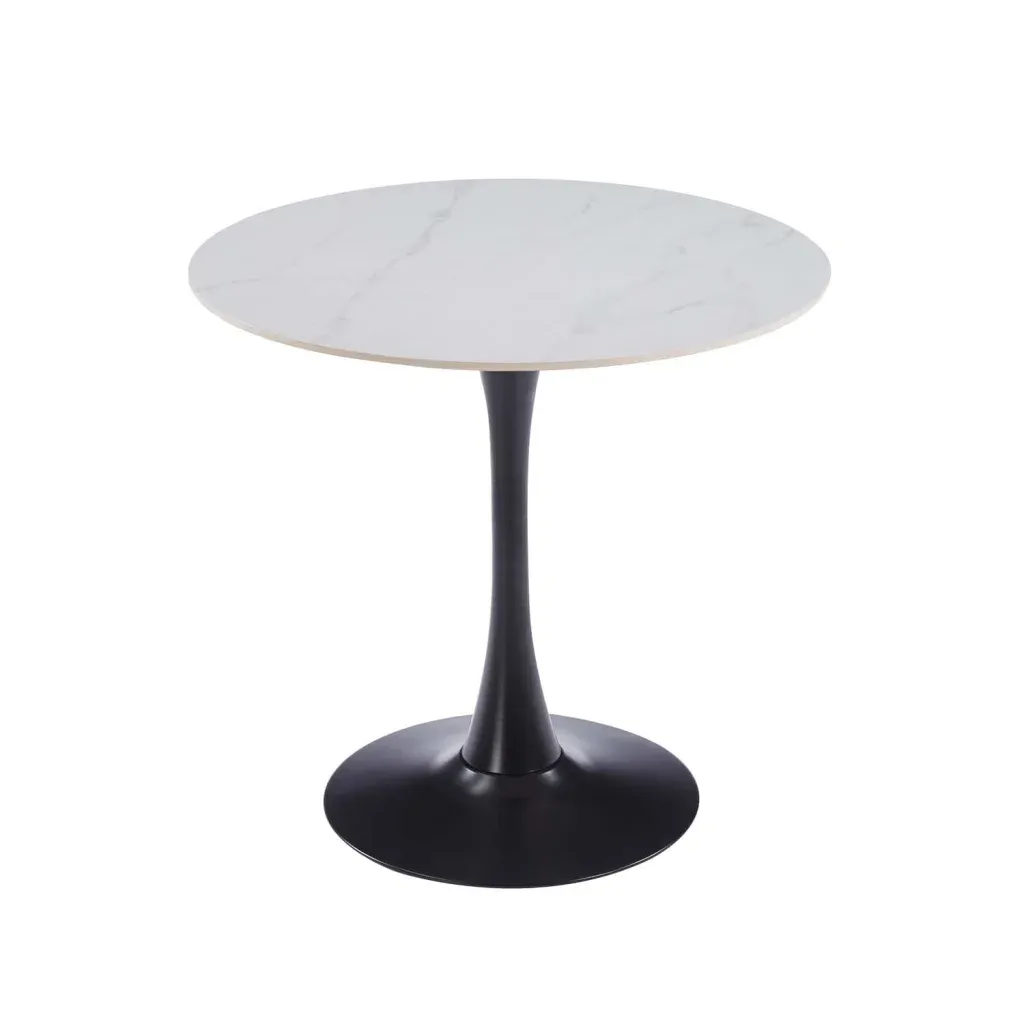 REMY 80cm ROUND STONE TOP DINING TABLE