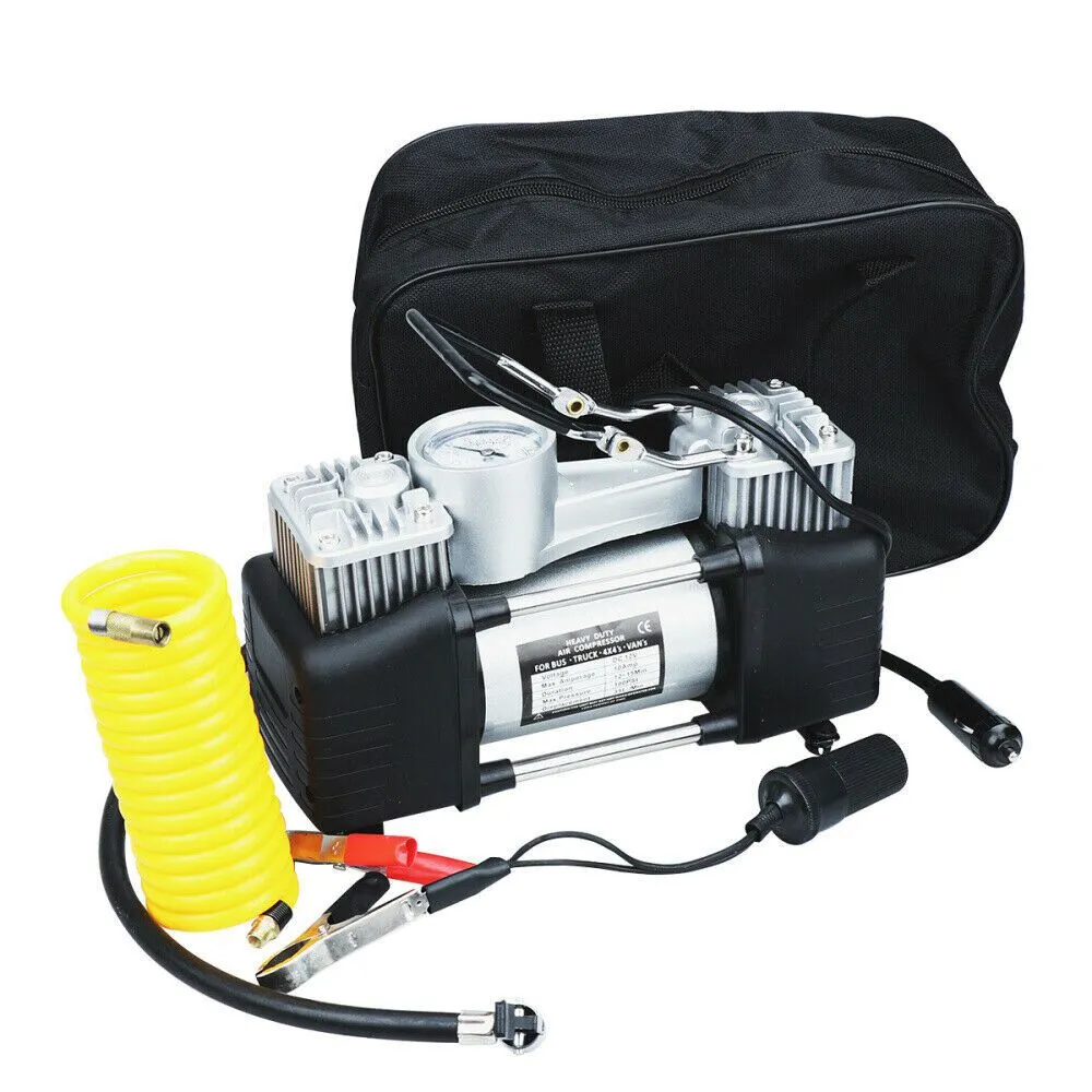 12V 150 PSI Double Cylinder Air Compressor Inflator Pump Car Tire