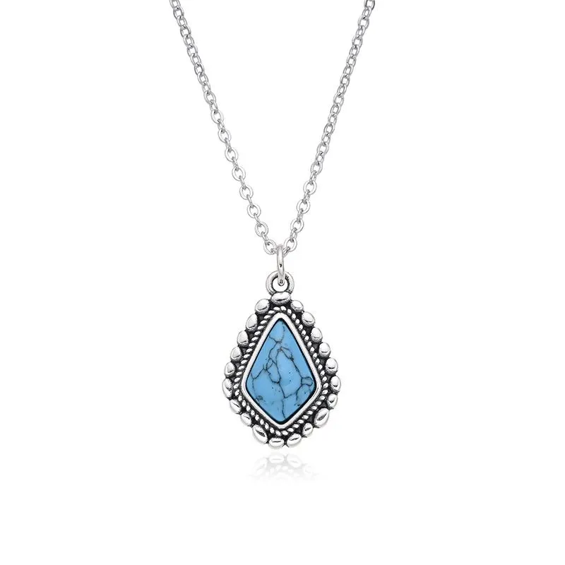 Sterling Silver Turquoise Necklace Fashion Jewelry Gift for Women