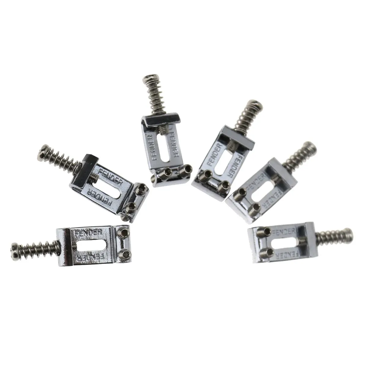 Set Of 6 Replacement Chrome Tremolo Bridge Saddles For Guitar