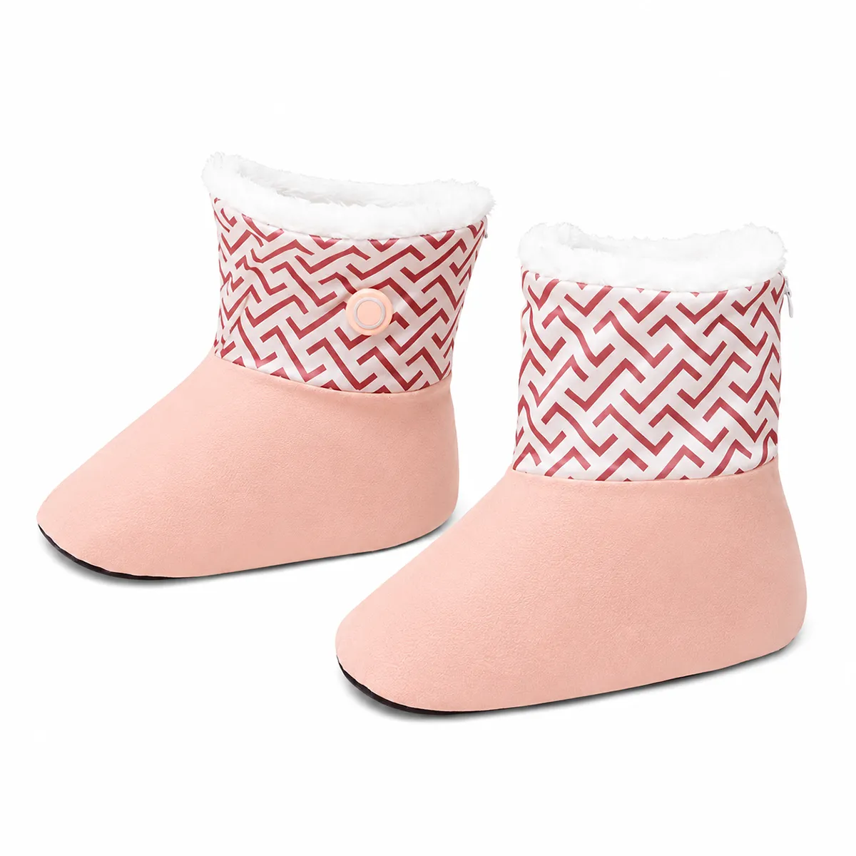 Smart Electric Heated Slippers for Foot Warmth - Pink
