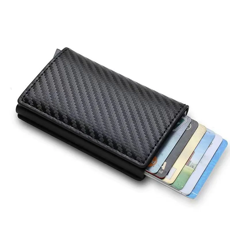 Cross-Border Men's Anti-theft Ultra-Thin Carbon Fiber Bank Card Wallet