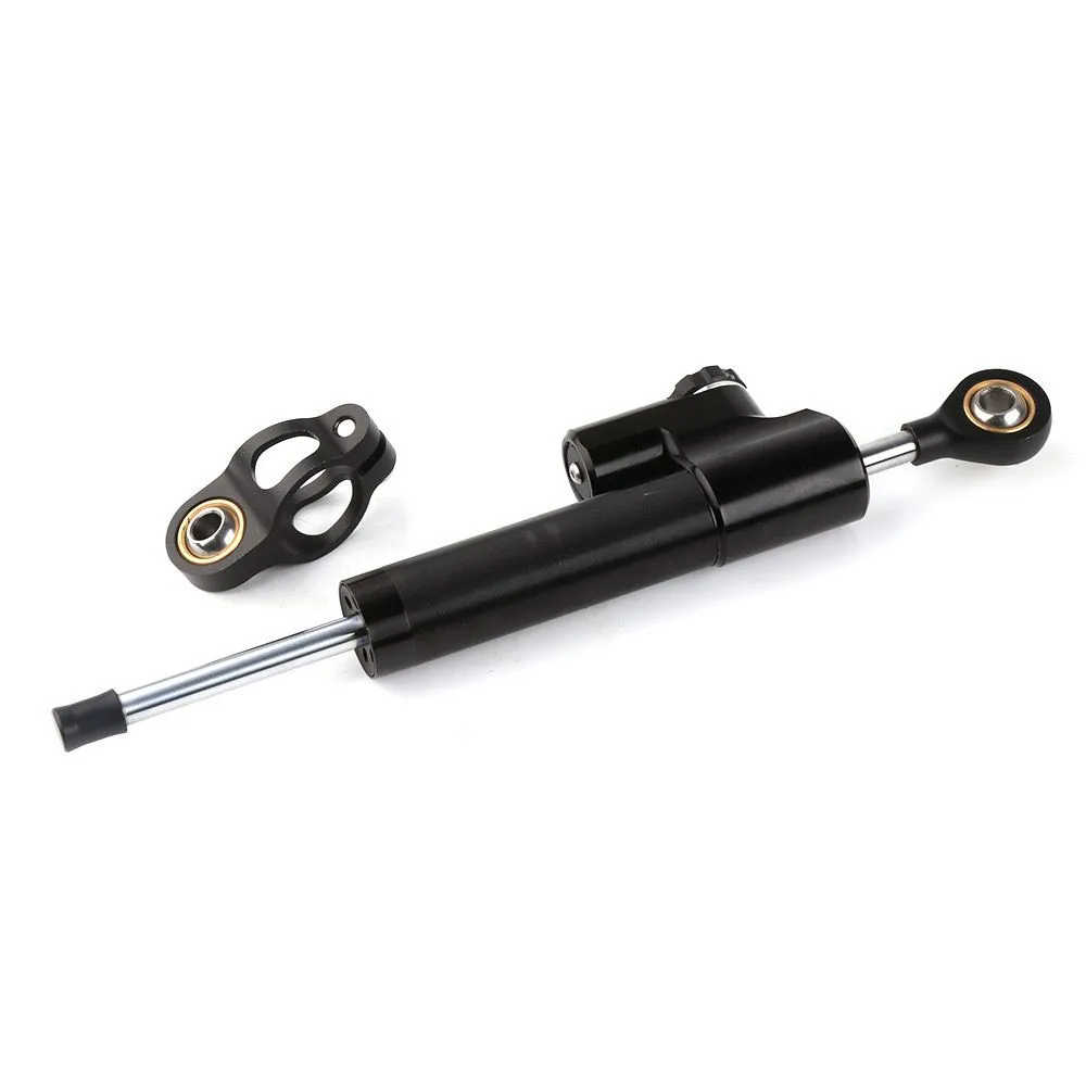 255MM Universal Motorcycle Steering Damper compatible with YAMAHA/BMW/KAWASAKI/SUZUKI - Black