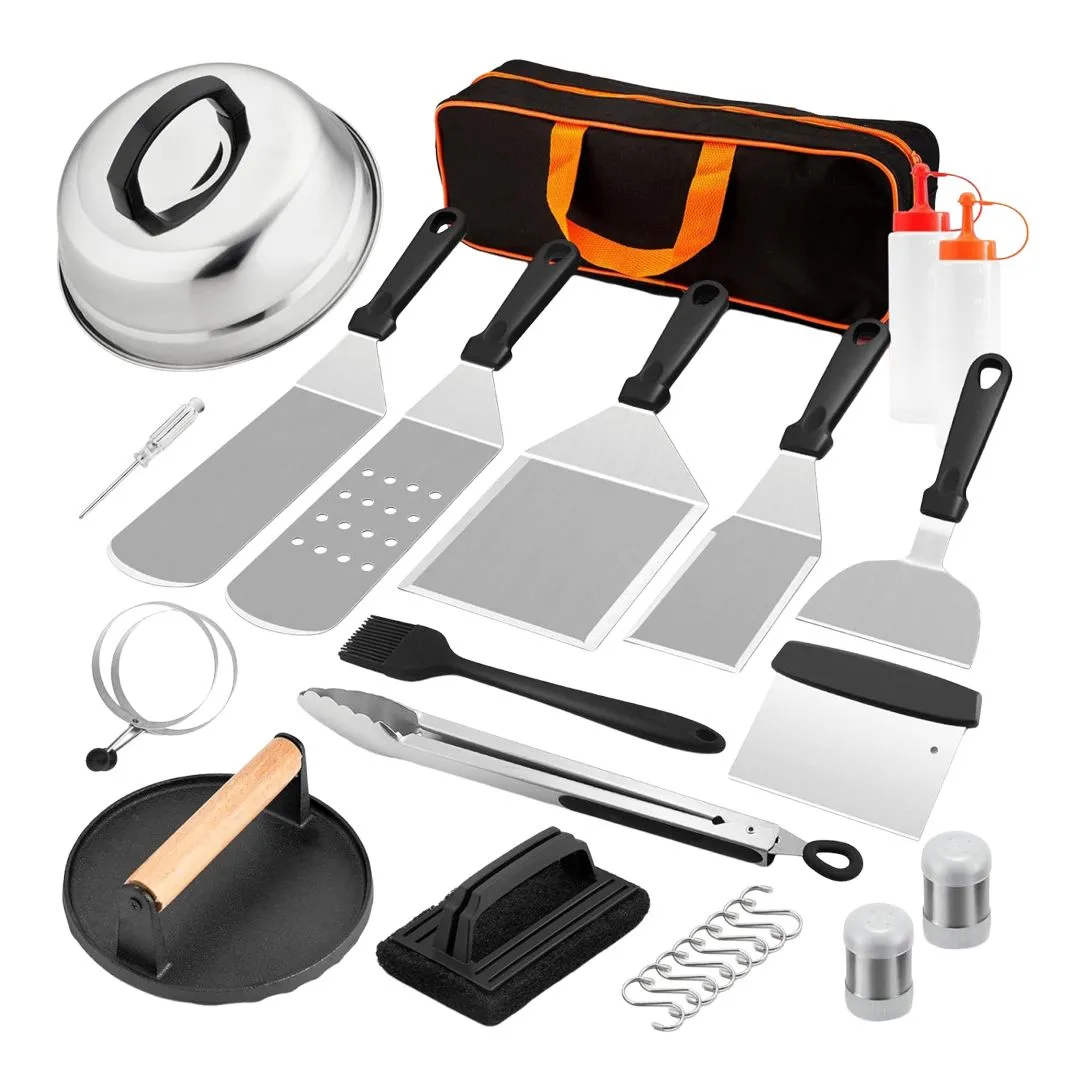 27pcs Braai Set Grill Tool Griddle Accessories BBQ Utensil Stainless Steel