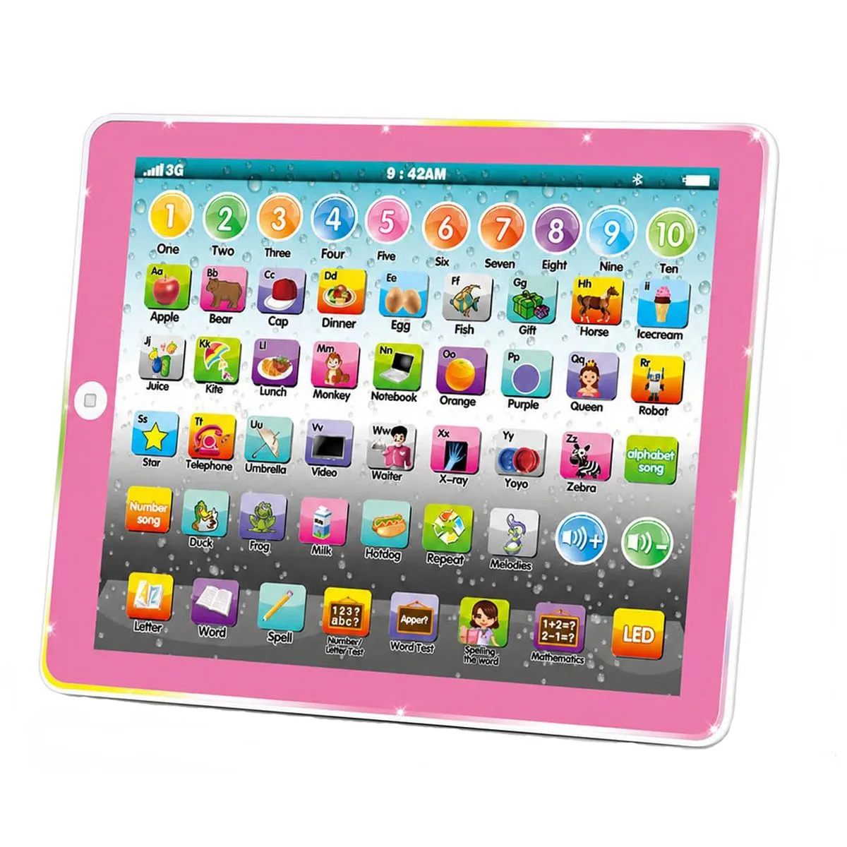 Children Educational Learning Tablet Interactive Toy Pink
