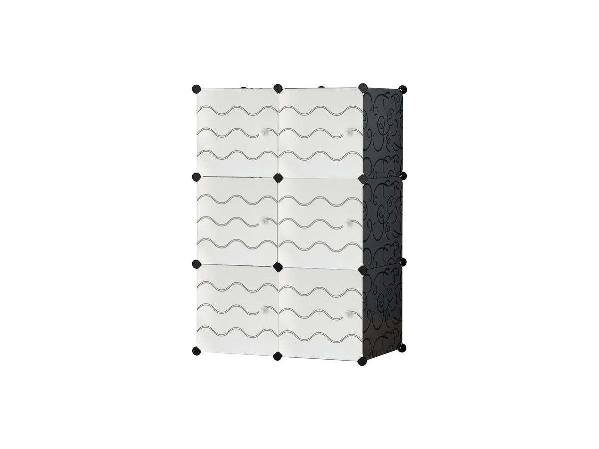 DIY Magic 6 Cube Wardrobe Large Capacity Creative Storage Cabinet - Black
