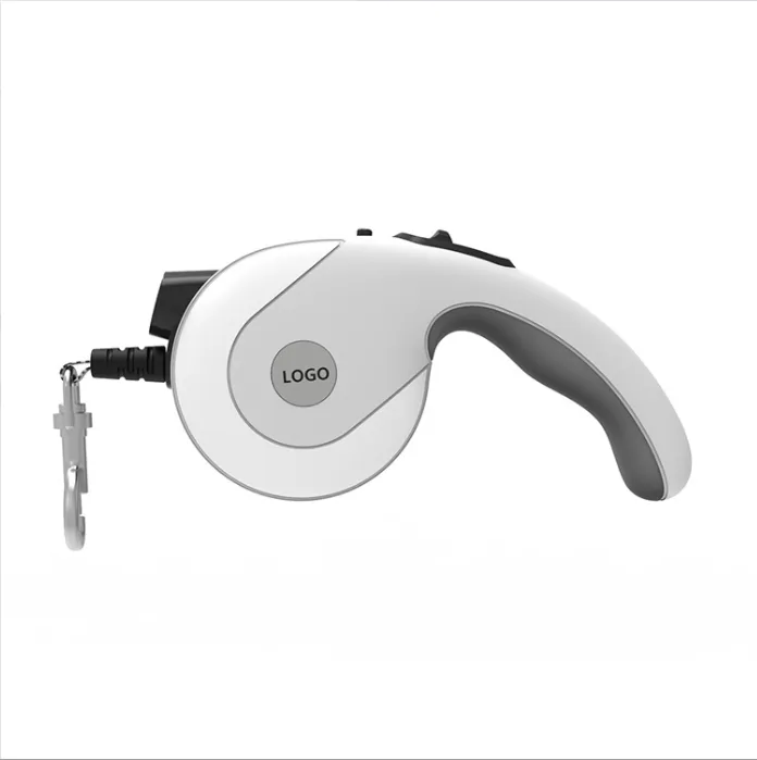 Retractable Dog Leash with One-Touch Brake, Hands-Free Poop Bag Holder and