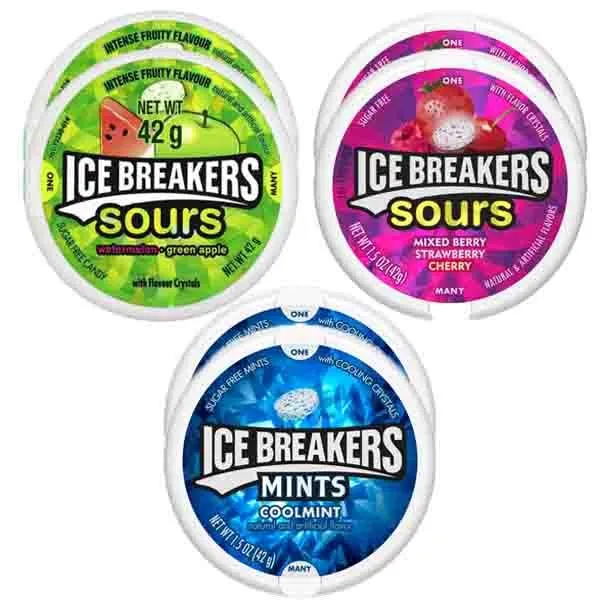 Ice Breakers Mini-Variety Pack (Sours And Mint) - 300g