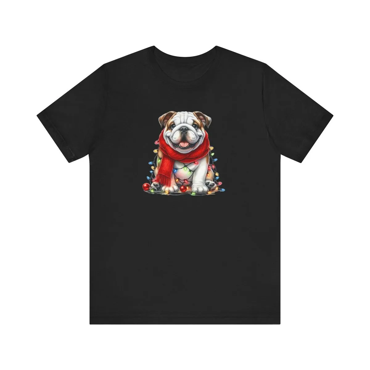 Festive Bulldog Kiddies T-shirt (Black)