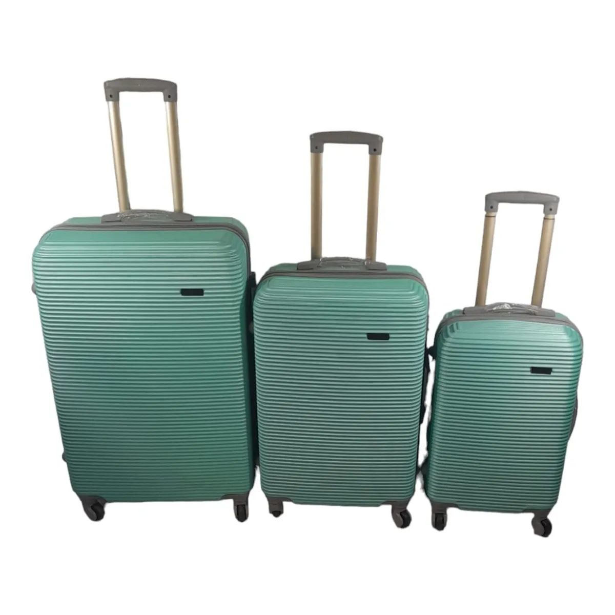Quad Wheel Travel Luggage - 3 Piece Luggage Set - Line - Soda Green