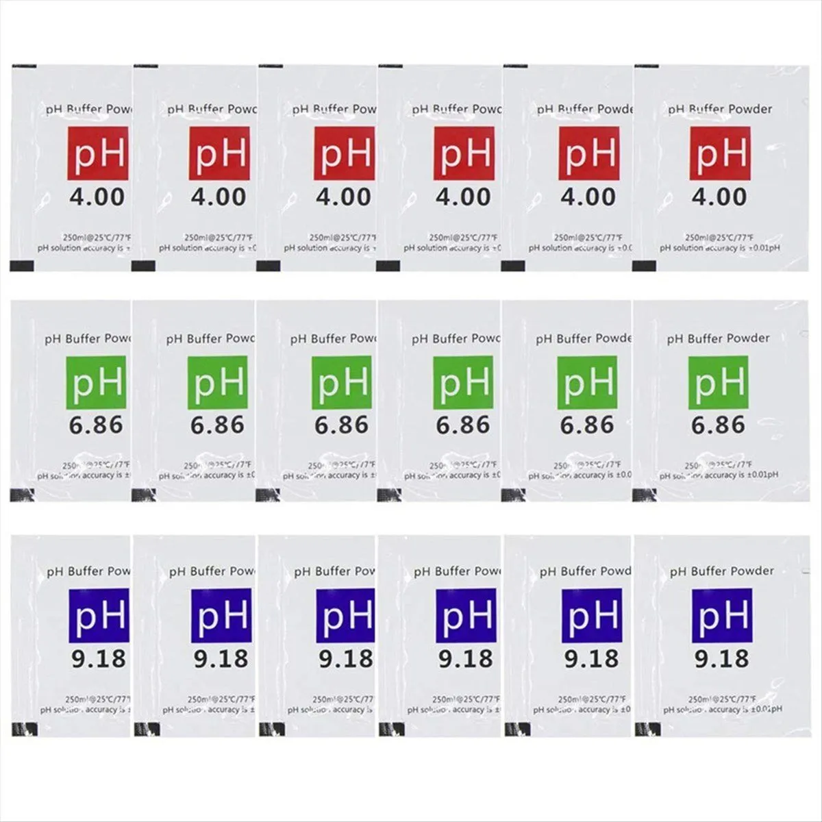 18 Pack Ph Meter Buffer Solution Powder for Precise Ph Compatible with None