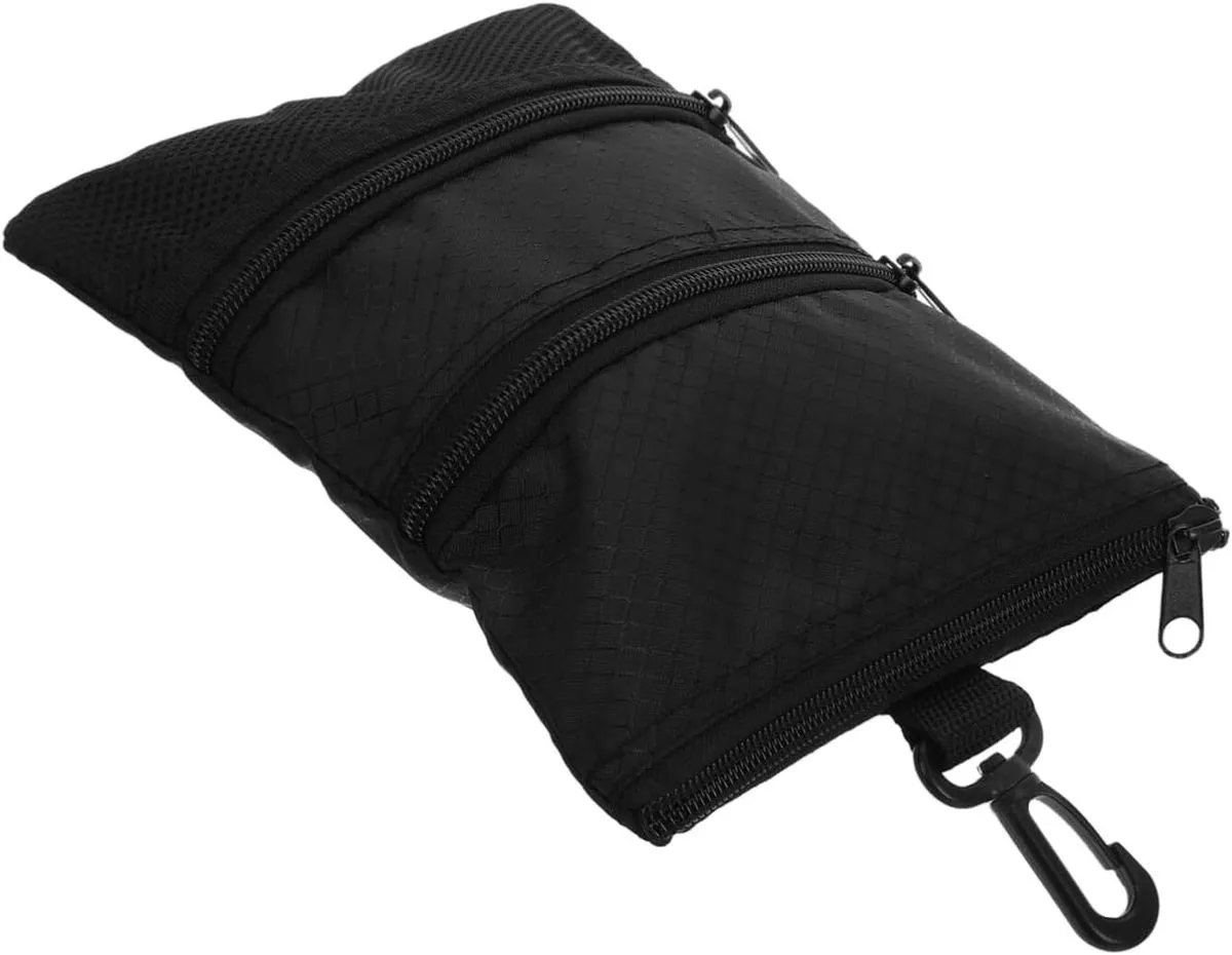 Portable Golf Utility Pouch for Valuables Compact Multi-Pocket Storage Bag