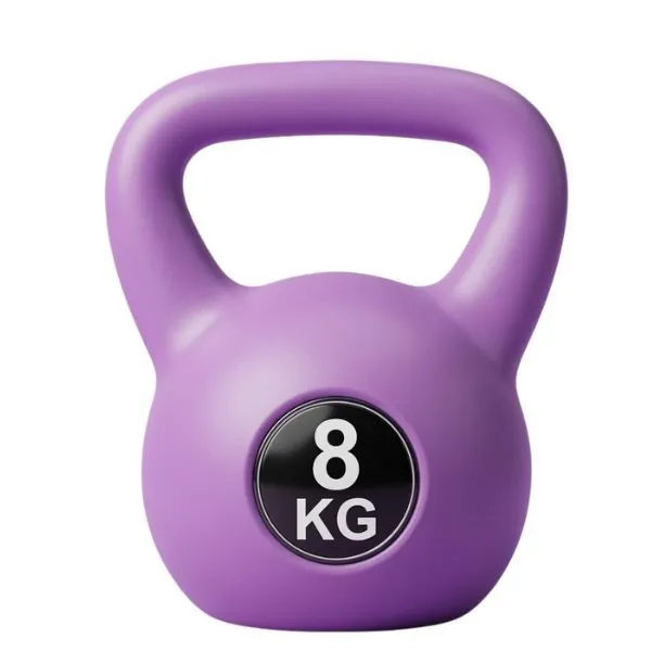 8KG Purple Kettlebell Vinyl Coated Weight Home Gym Strength Training