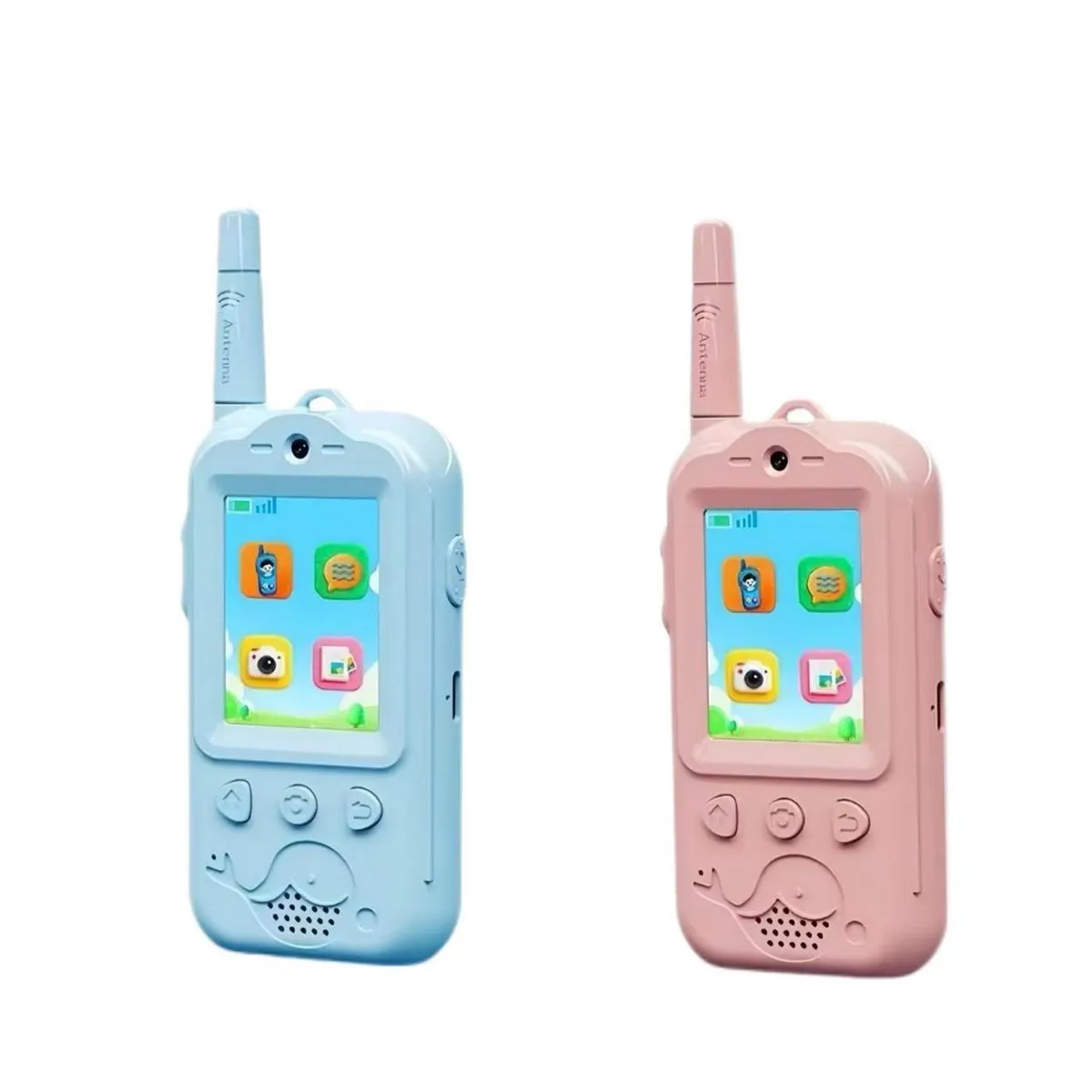 Kids Video Walkie Talkie 2-Pack Pink & Blue 3-500m Range 4 Voice Changers