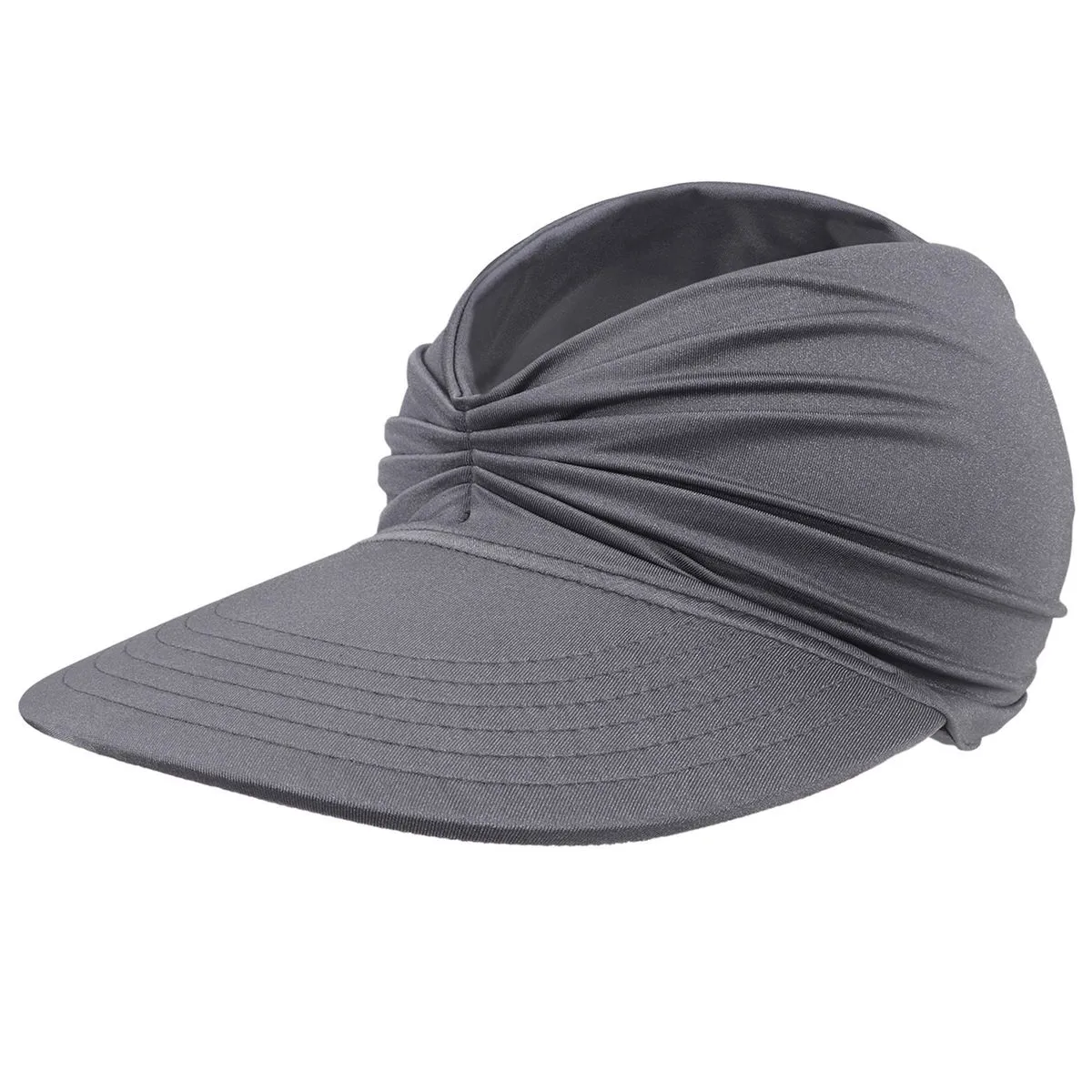 Women's Sun Visor Hats Wide Brim UV Protection Sun Hat for Baseball Beach - Grey