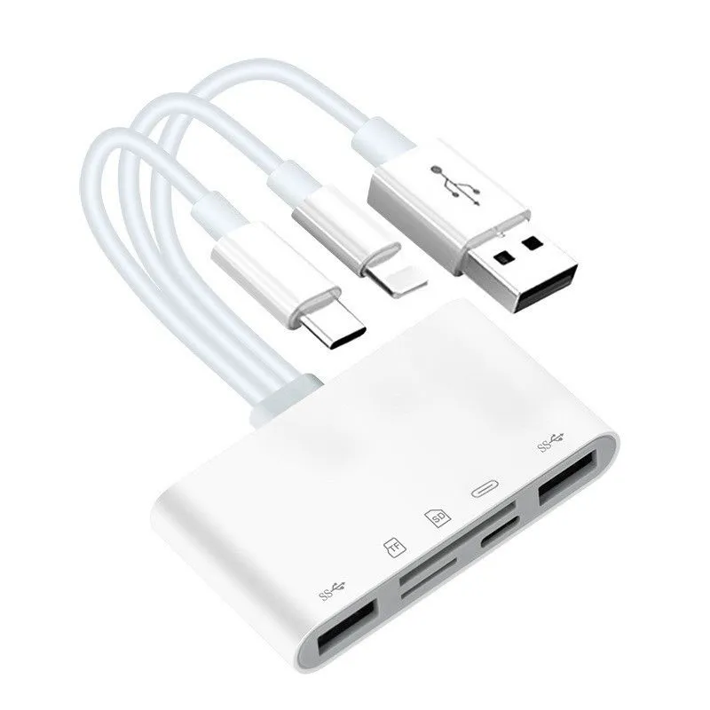 5-in-1 Memory Card Reader Universal Card Reader for iPhone/iPad with USB