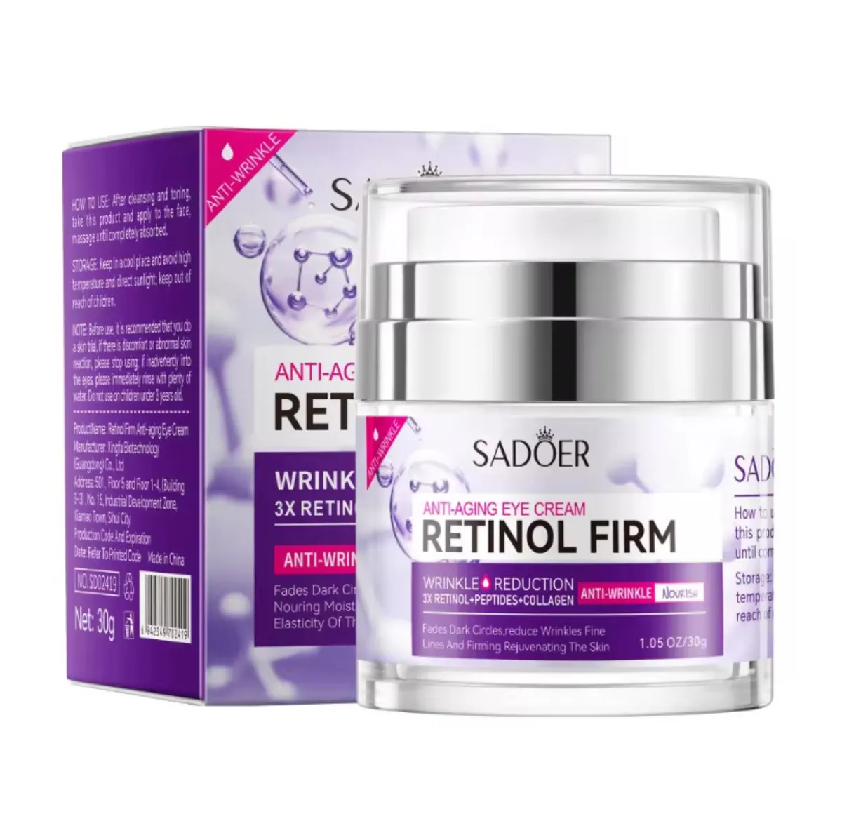 SADOER Retinol Firm Anti-Aging Eye Cream - 30g
