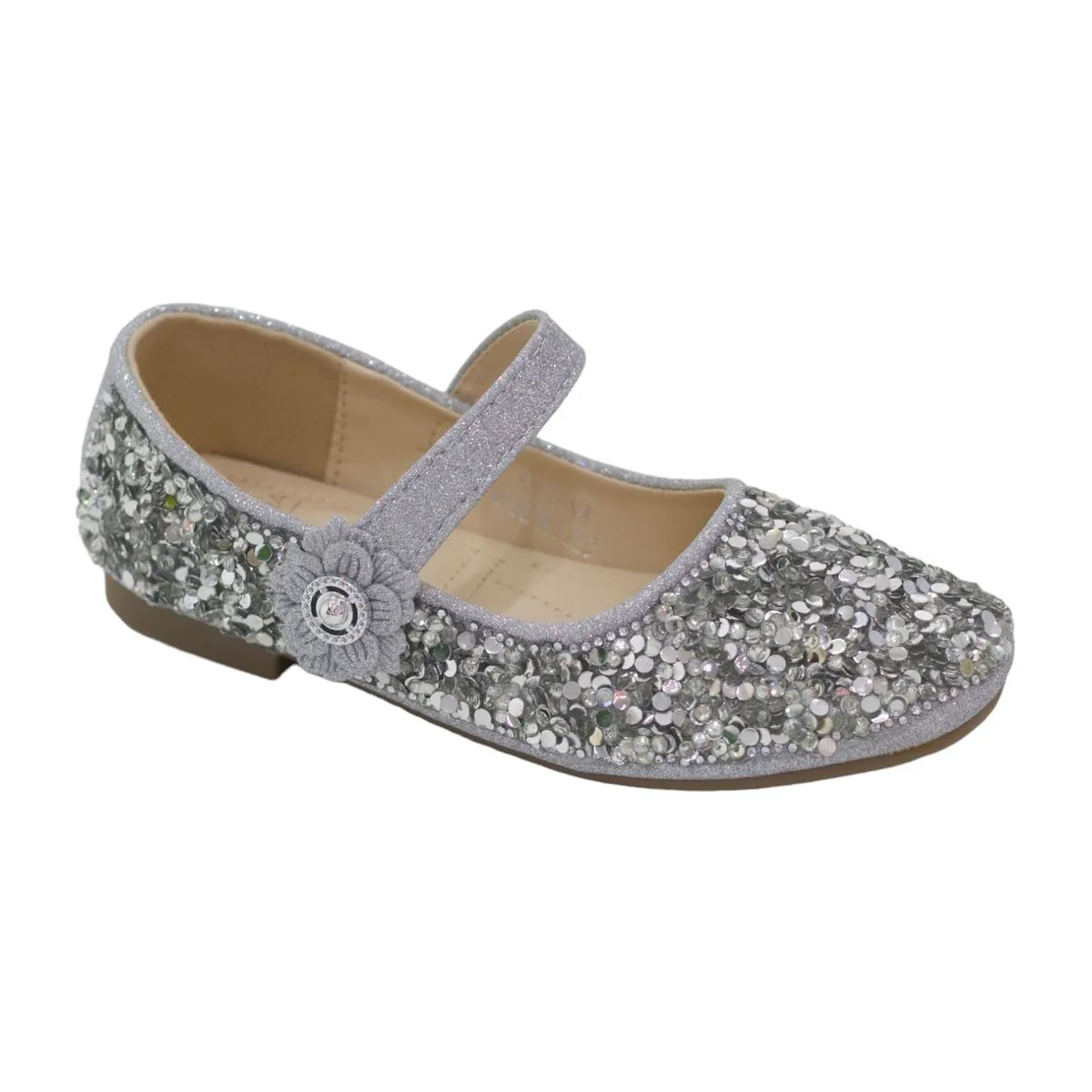 LaMara Paris Kadena Glitter Girls Dress Pump - Silver
