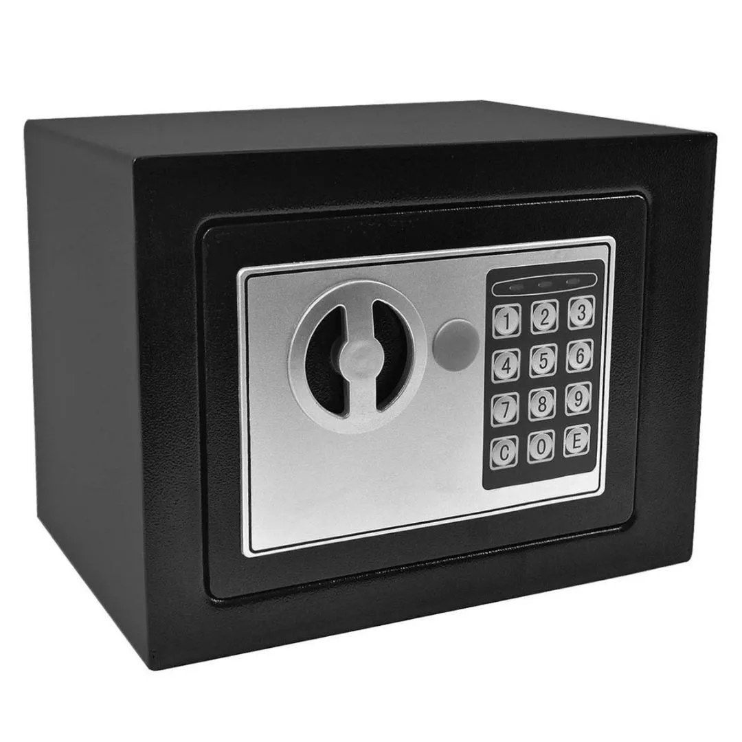 Small Electronic Wall in Style Safe Box with Keypad Lock - Black
