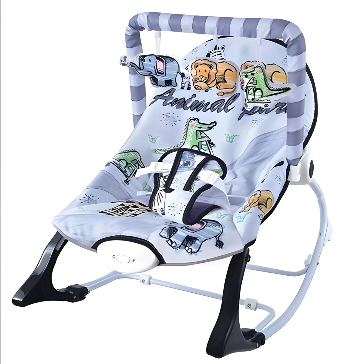 Musical Baby Appease Rocking Chair Newborn Bouncer Toddler Portable Rocker - Grey
