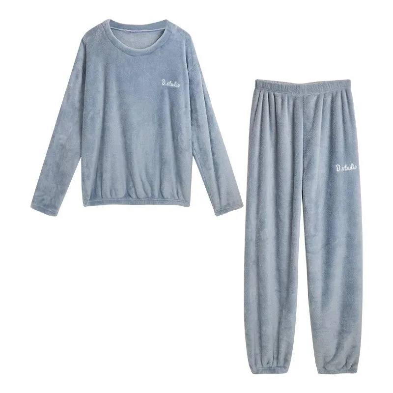 Warm And fluffy Winter Ladies Pyjamas Set - Blue