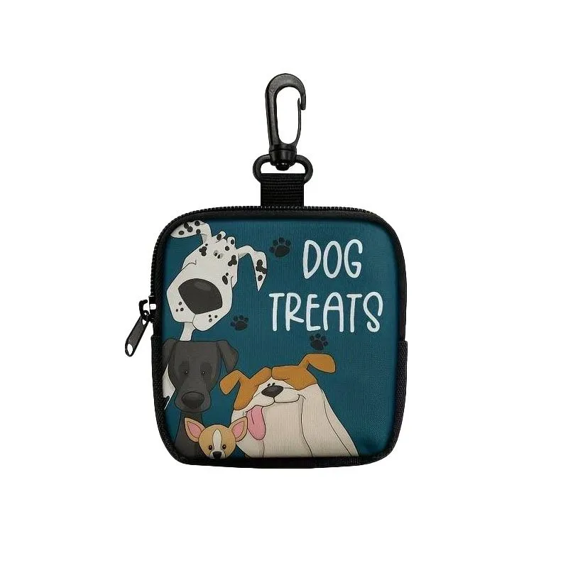 Portable Dog Treat Pouch with Zipper - Colorful Dog Walking Accessory
