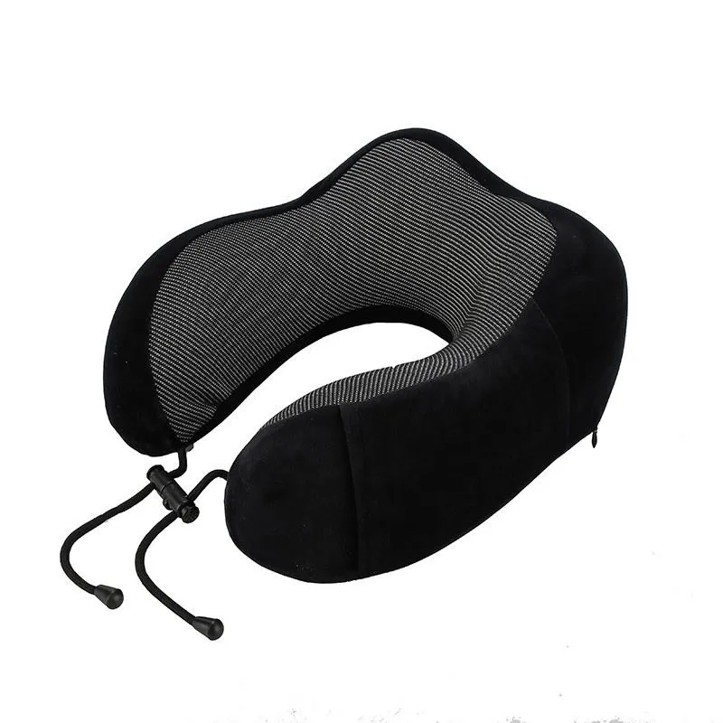 Haiaveng U-Shaped Memory Foam Neck Pillow for Airplane Travel Black