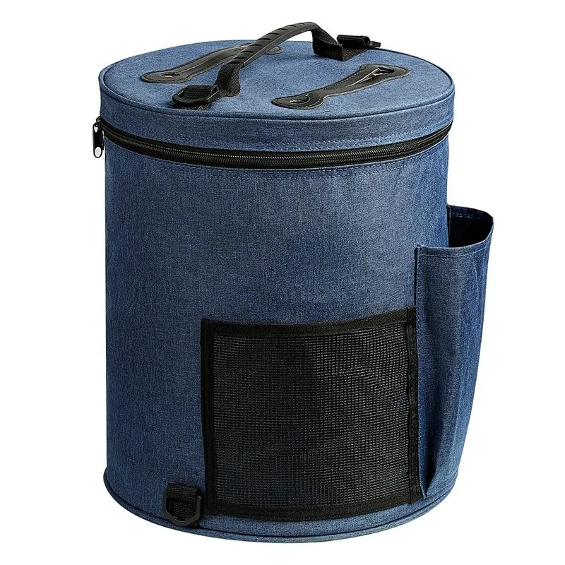 Craft Crocheting Yarn Organiser Bag Knitting Tote 33cm - Blue