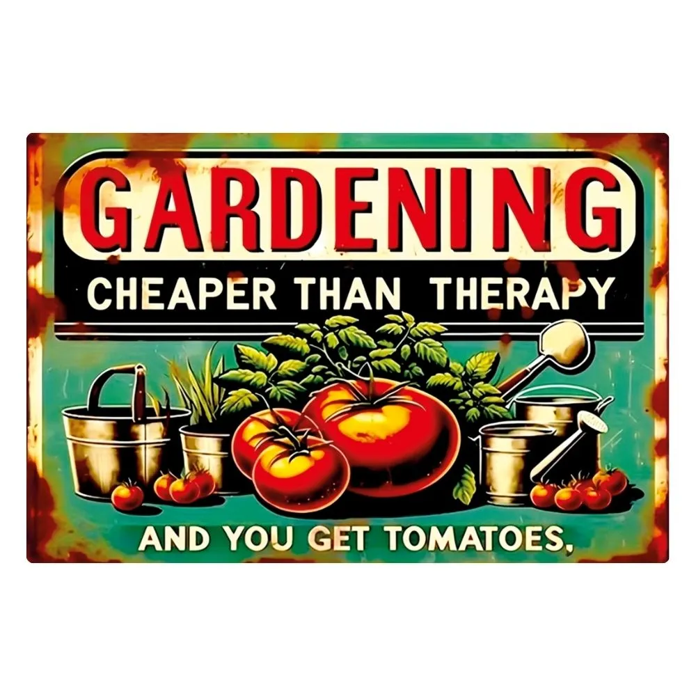 A4 Metal/Tin Poster - Gardening Therapy | Funny Wall Art | Made in SA