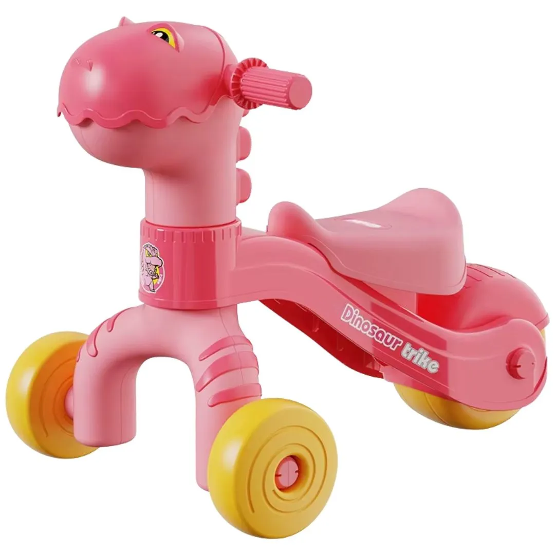 Dinosaur Musical Ride-On Trike Toy - Balance Bike - Toys for Toddlers - Pink