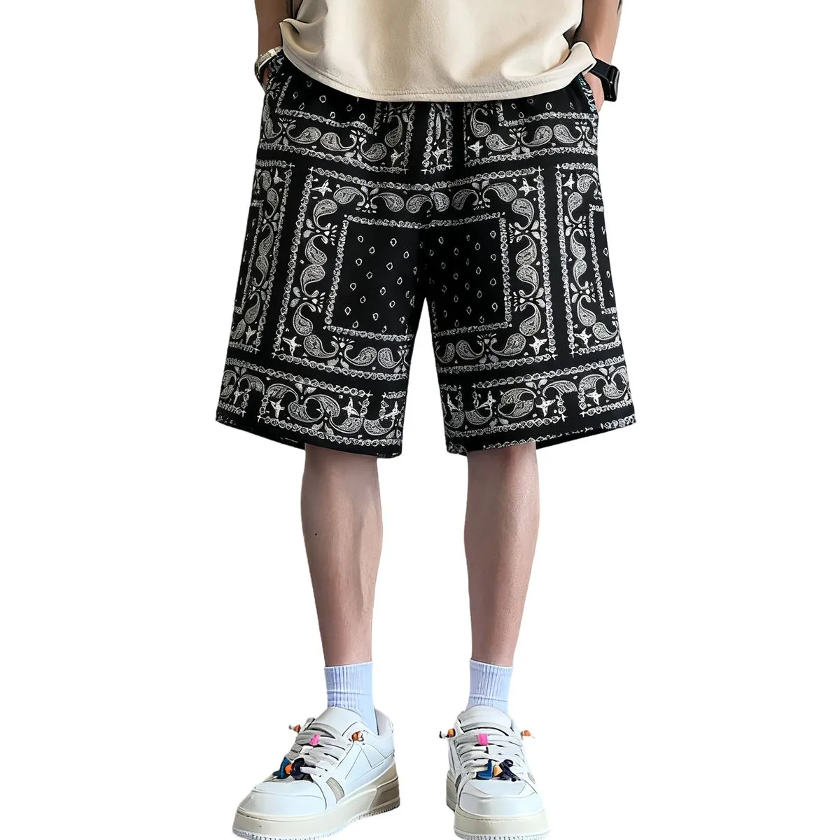 Men's Sports printing Shorts Casual Beach Gym Workout Running Shorts