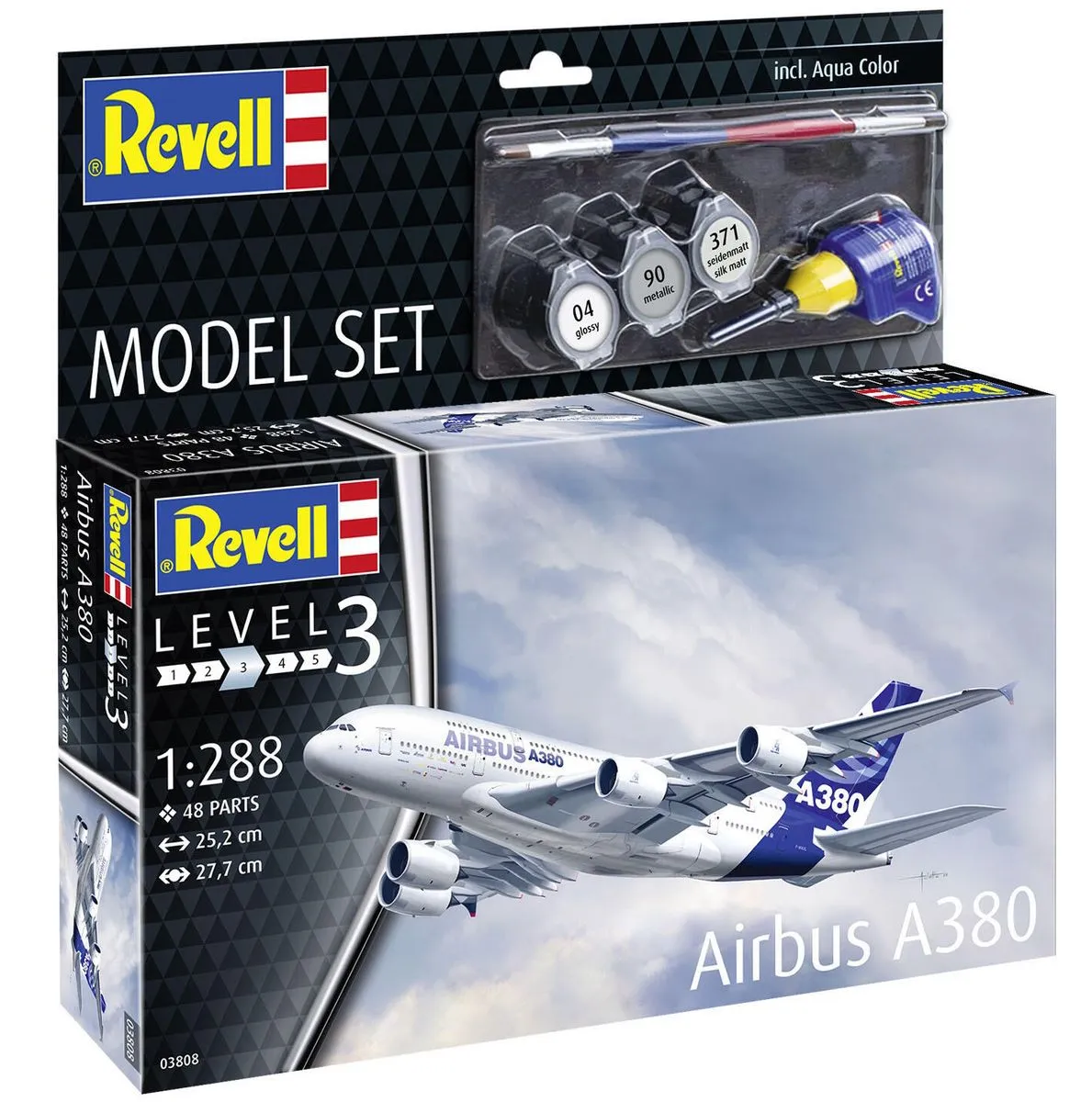 Revell 1/288 Airbus A380 Model Kit w/paints, Glue and Brush