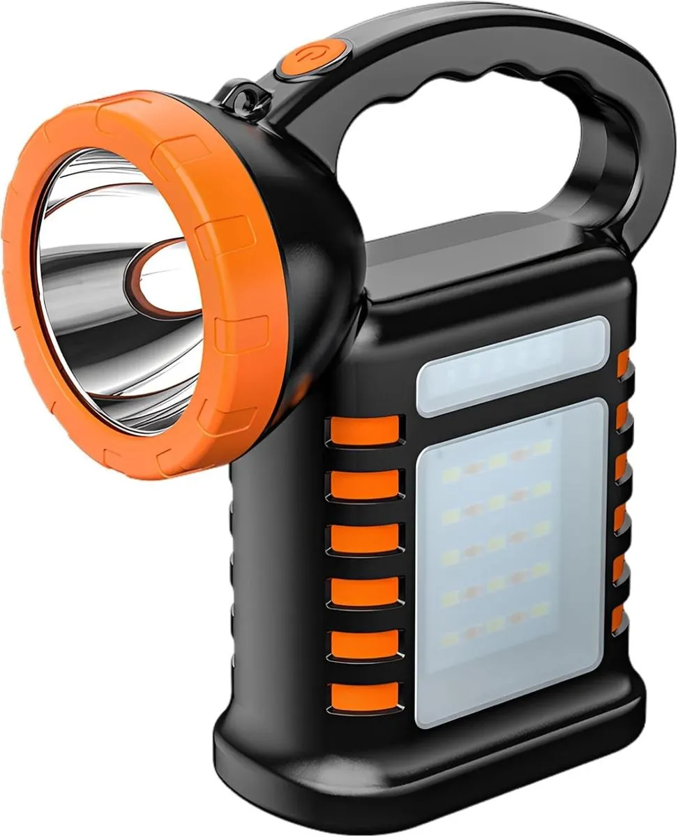 Led Rechargeable Flashlight Work Light Solar/USB Charging 875-Yard Long
