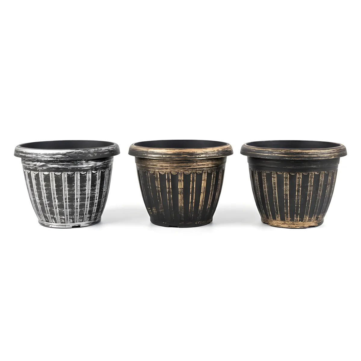 3-Pack Small Planters in Mixed Colors - Vintage Plant Pots