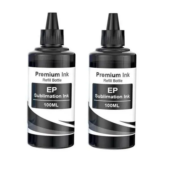 Sublimation Dye ink Bottle Black 100ml - Epson Compatible - Set of 2