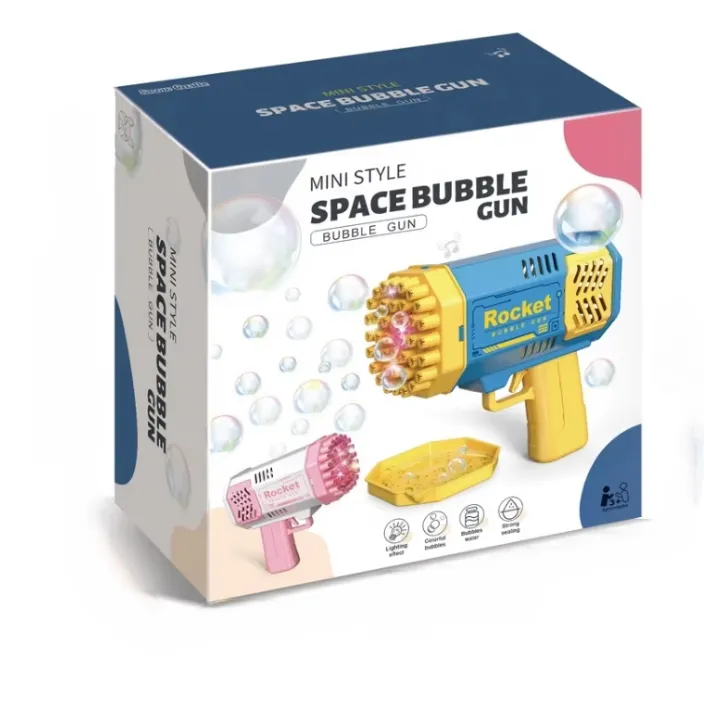 SamMag Bubble Guns Toys, 40 Holes Bubble with Colorful Bubble Solution - Blue