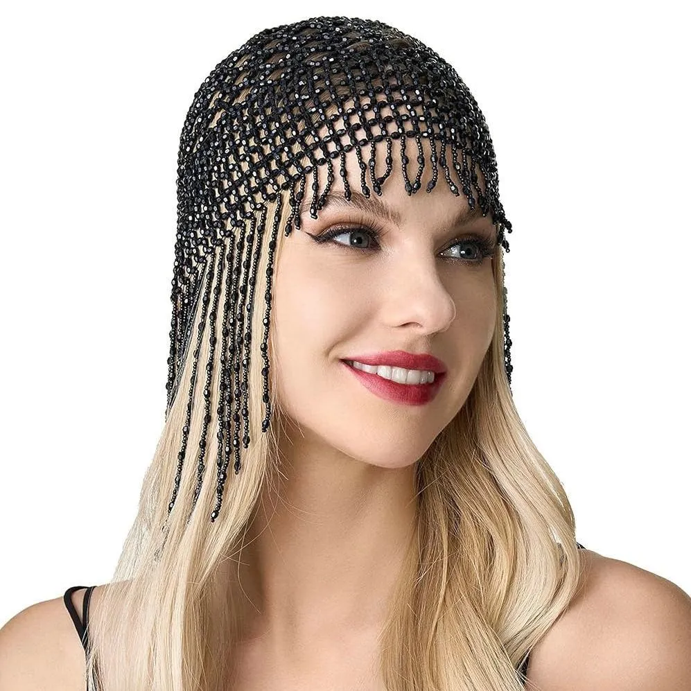 Cleopatra beaded headpiece - Black
