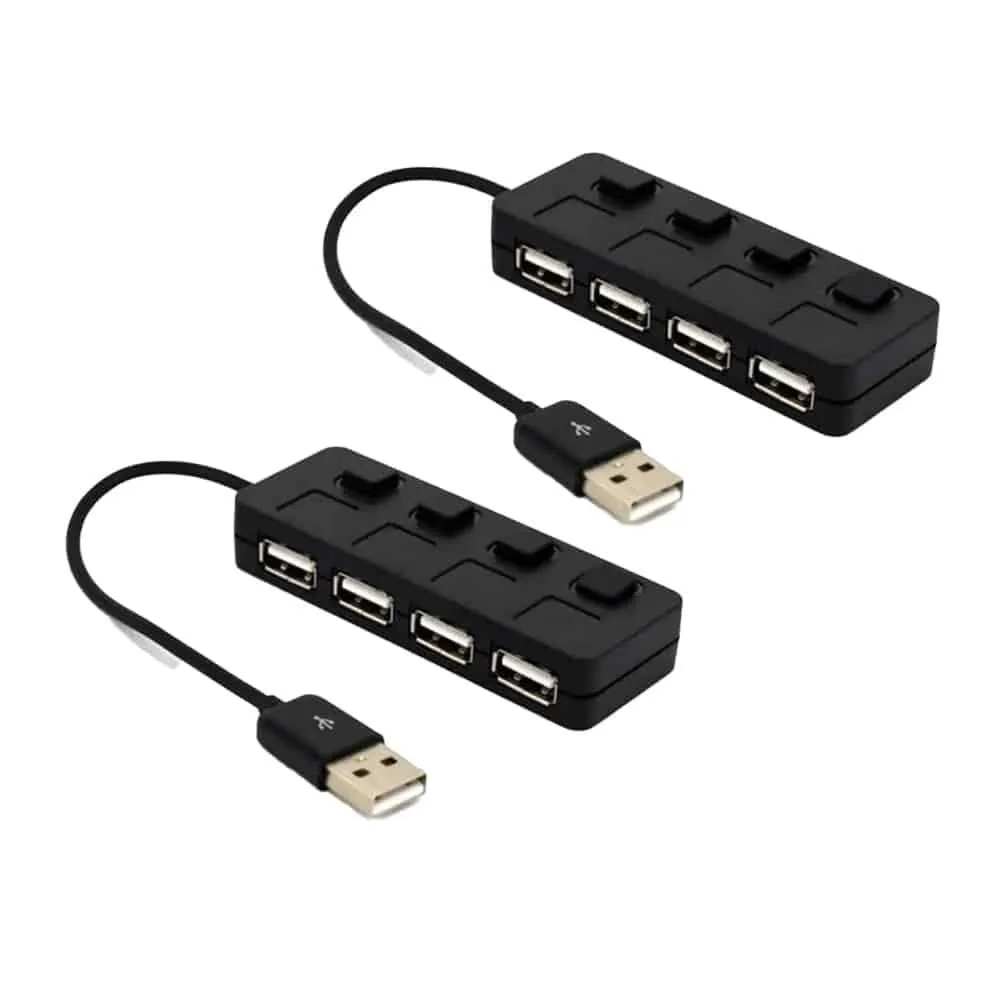 Killer Deals USB 2.0 4-Port USB Expansion Hub + Light Switches 2 Pack