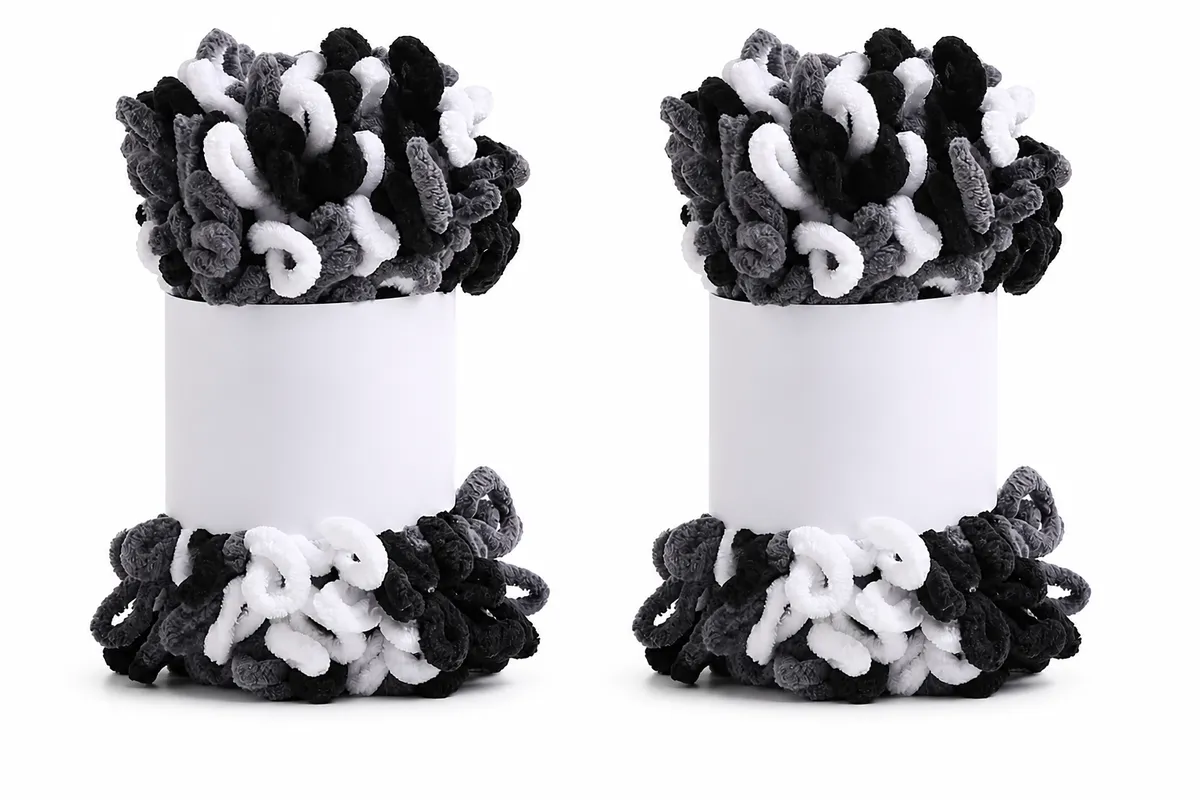 2 Pack Finger Knitting Yarn - Black