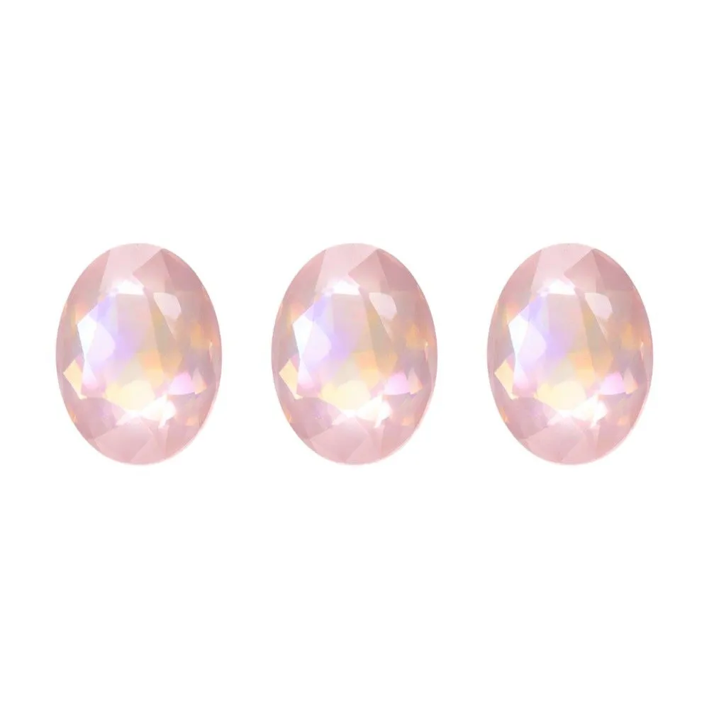 3 Pack - Laser Oval Nail Art Rhinestones - Pink
