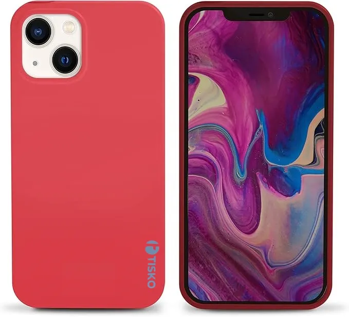 TISKO Full-Body Protective Phone Cover Cases Compatible with iPhone 15 - Big red