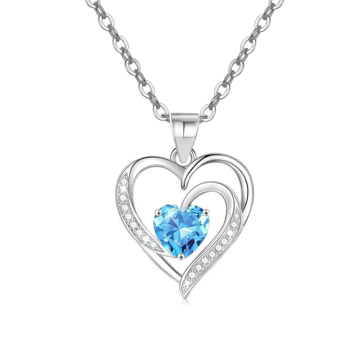 Necklace for Women Necklace for Women Heart Charm Necklaces - Blue