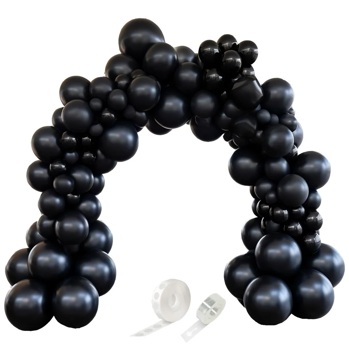 129 Piece Latex Balloons For Garland Arch Decor Party Birthday -4 Sizes - Black