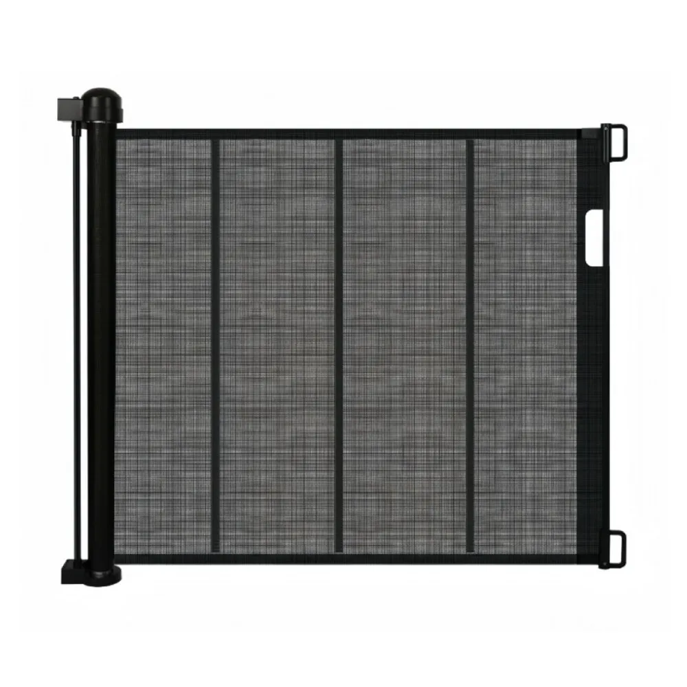 Retractable Ladder Barrier Retractable Baby & Pet Safety Gate Dual Mounting - Black