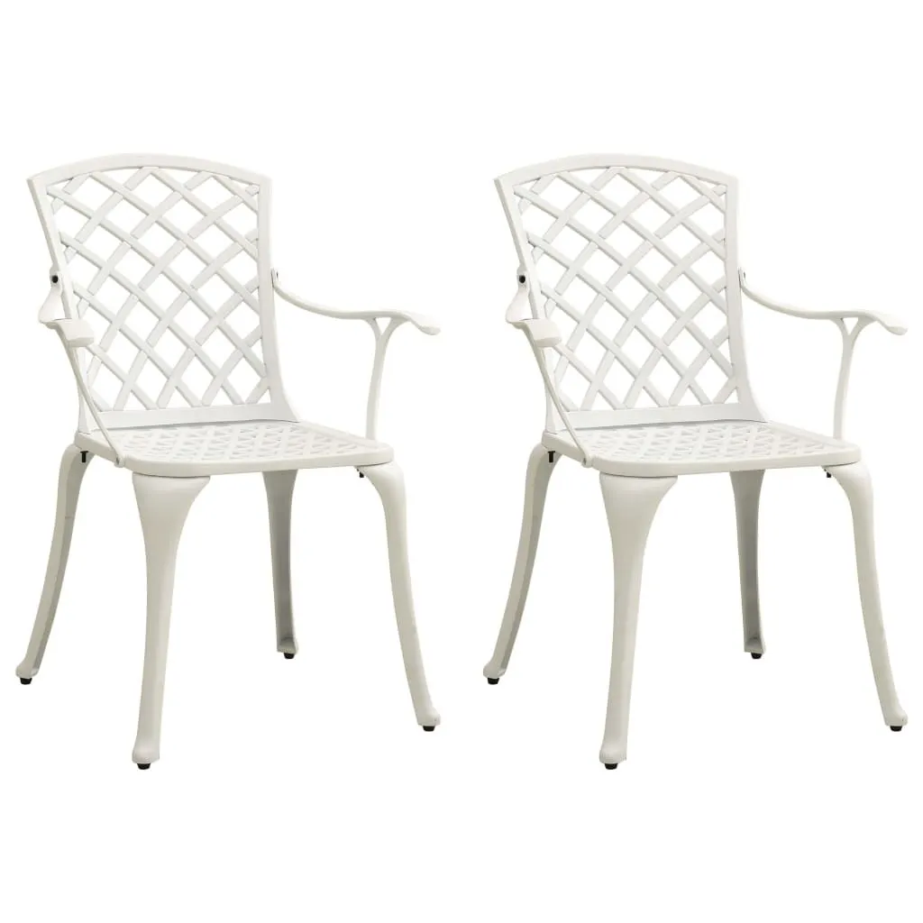 Lifespace Cast Aluminium Patio Garden Restaurant Chairs with Armrests (Pair)
