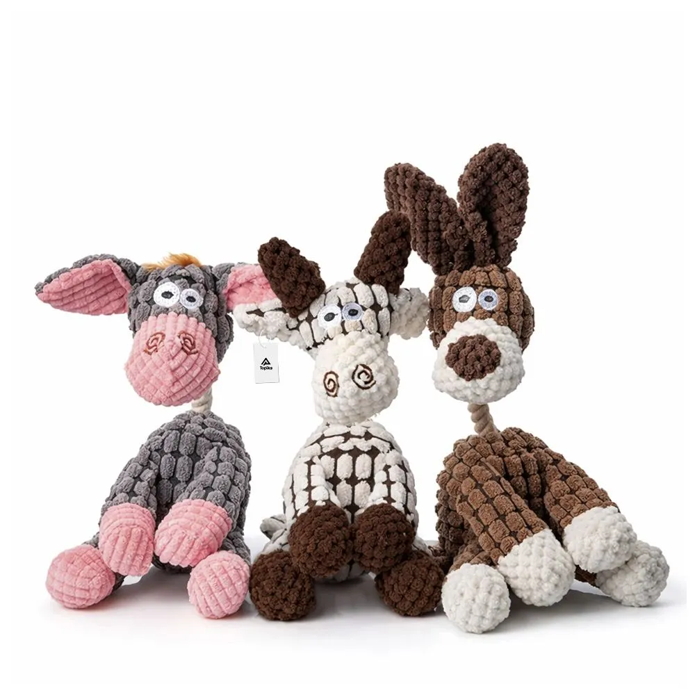 Topika Stuffed Dog Plush Toys, Dog Squeaky Toy, Dog Soft Toys 3pack